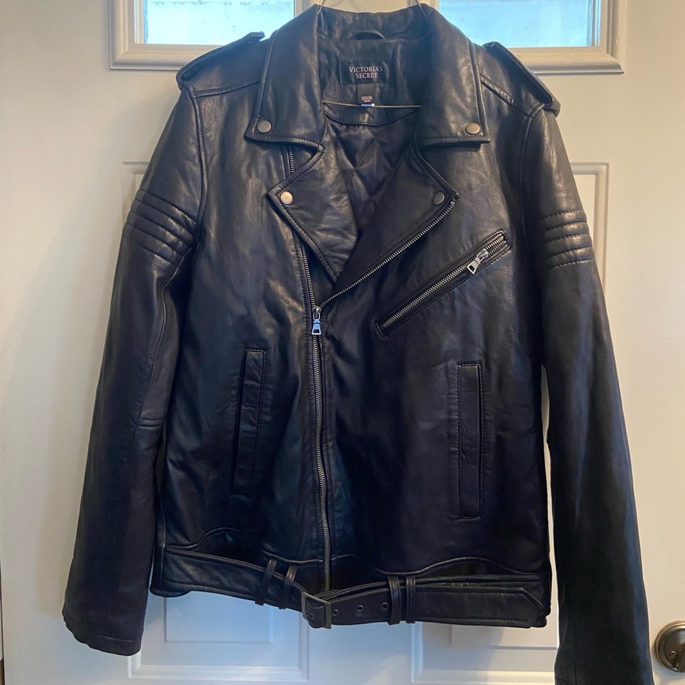 Leather motorcycle style jacket from Victoria secrets.  Very soft leather. Black